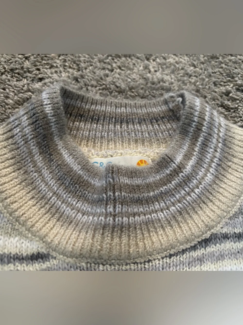 C&C California Mockneck Knit Fuzzy Cozy Striped Sweater Womens Size 2XL